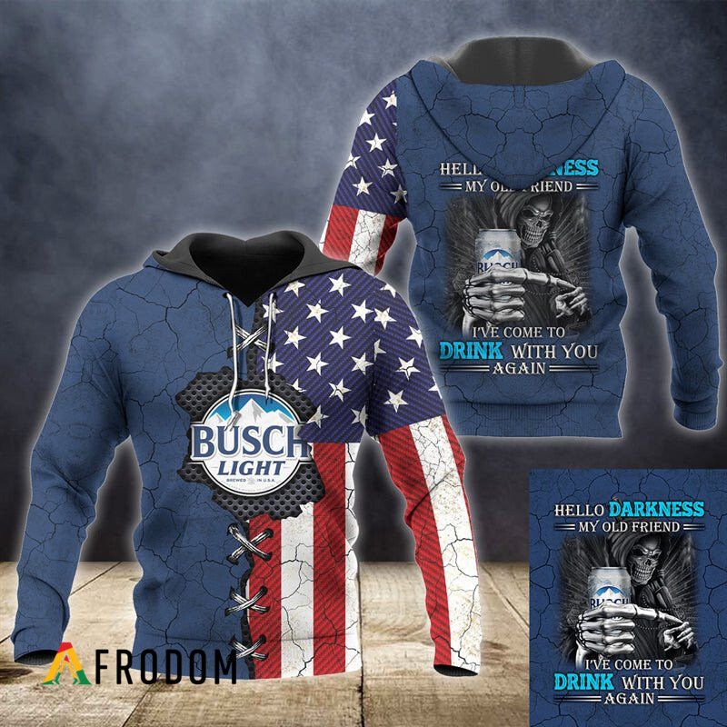 Vintage Skull Busch Light Hoodie HU Vintage Skull Busch Light Hoodie HU