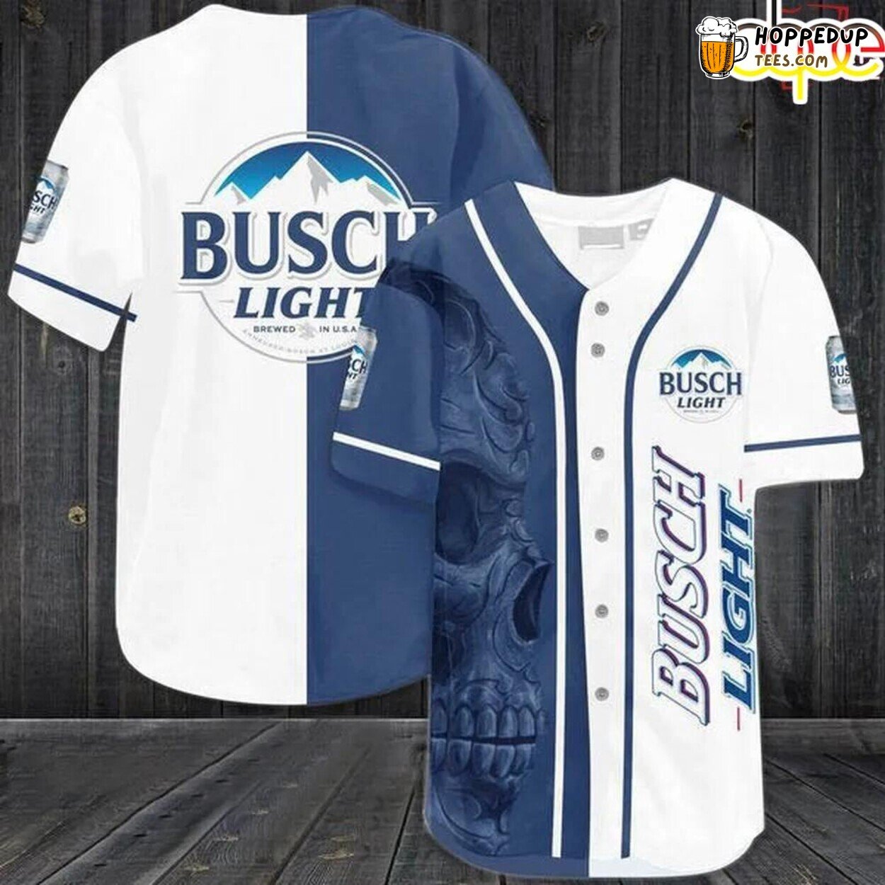 Vintage Skull Design Busch Light Authentic Baseball Jersey Edition