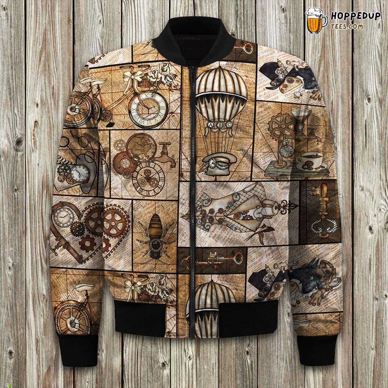 Vintage Steampunk Design Winter Bomber Jacket Warm Tailored Stylish