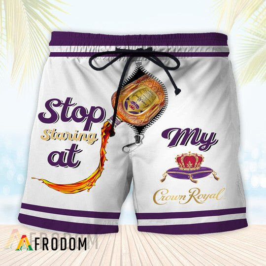 Vintage Stop Staring At My Crown Royal Hawaiian Shorts HU