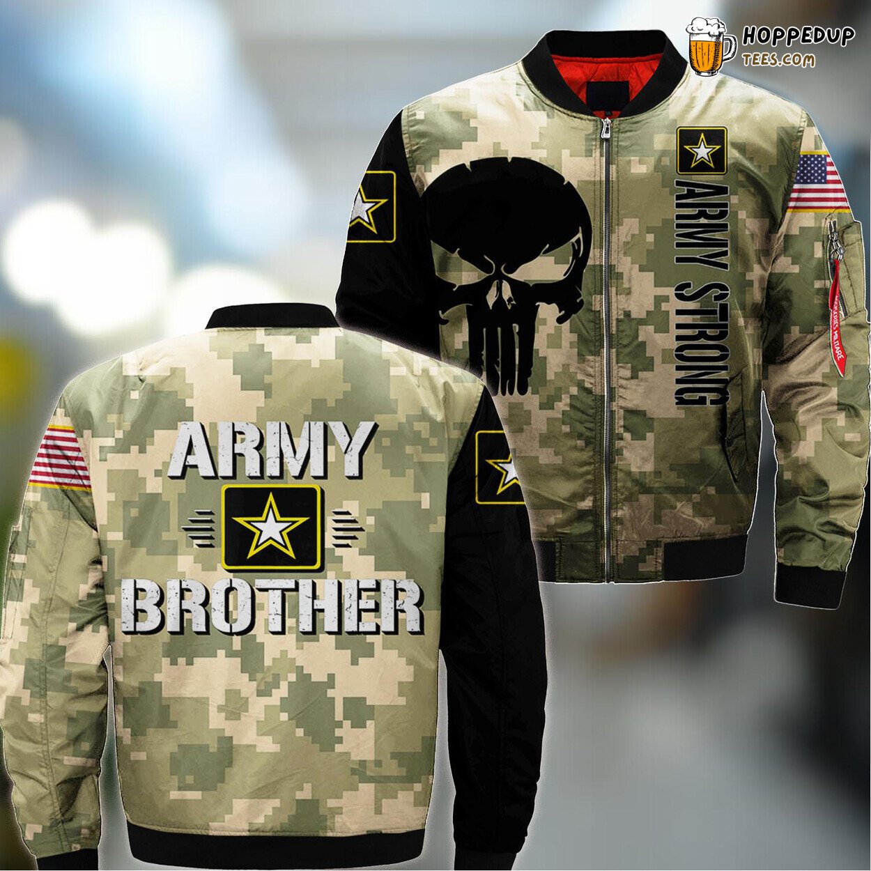 Vintage Style Army Brother Classic Military Bomber Jacket Uniform