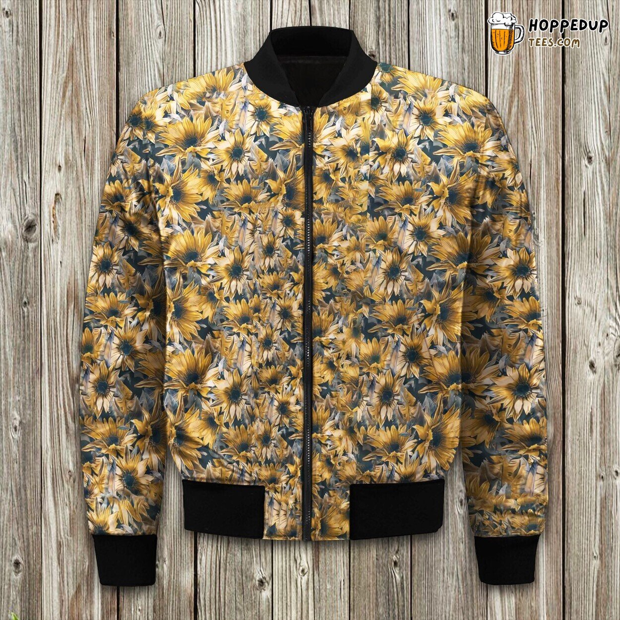 Vintage Sunflower Bomber Jacket