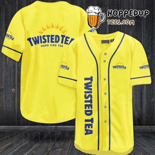 Vintage Themed Twisted Tea Baseball Jersey Unique Distinctive Design Look