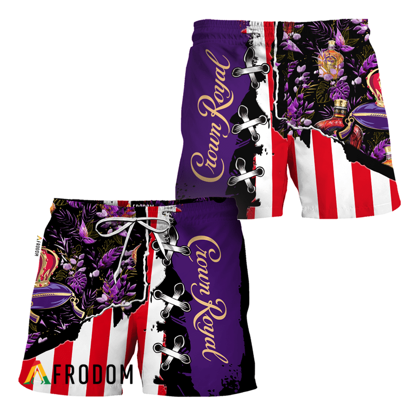 Vintage Tropical Flower Crown Royal Hawaiian Shorts HU