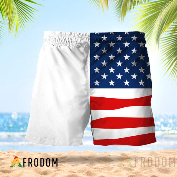 Vintage USA Flag Fourth Of July Michelob Ultra Hawaiian Shorts HU
