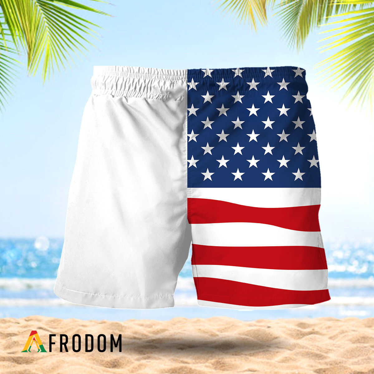 Vintage USA Flag Fourth Of July Modelo Negra Hawaiian Shorts HU