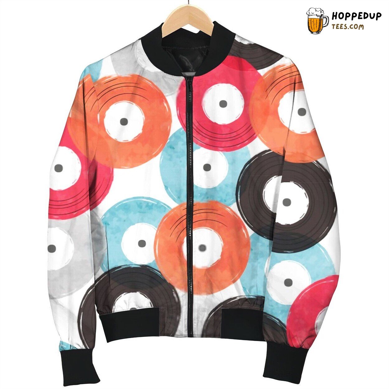 Vinyl Hot Wax Rhythm Winter Bomber Jacket Music Lovers’ Choice