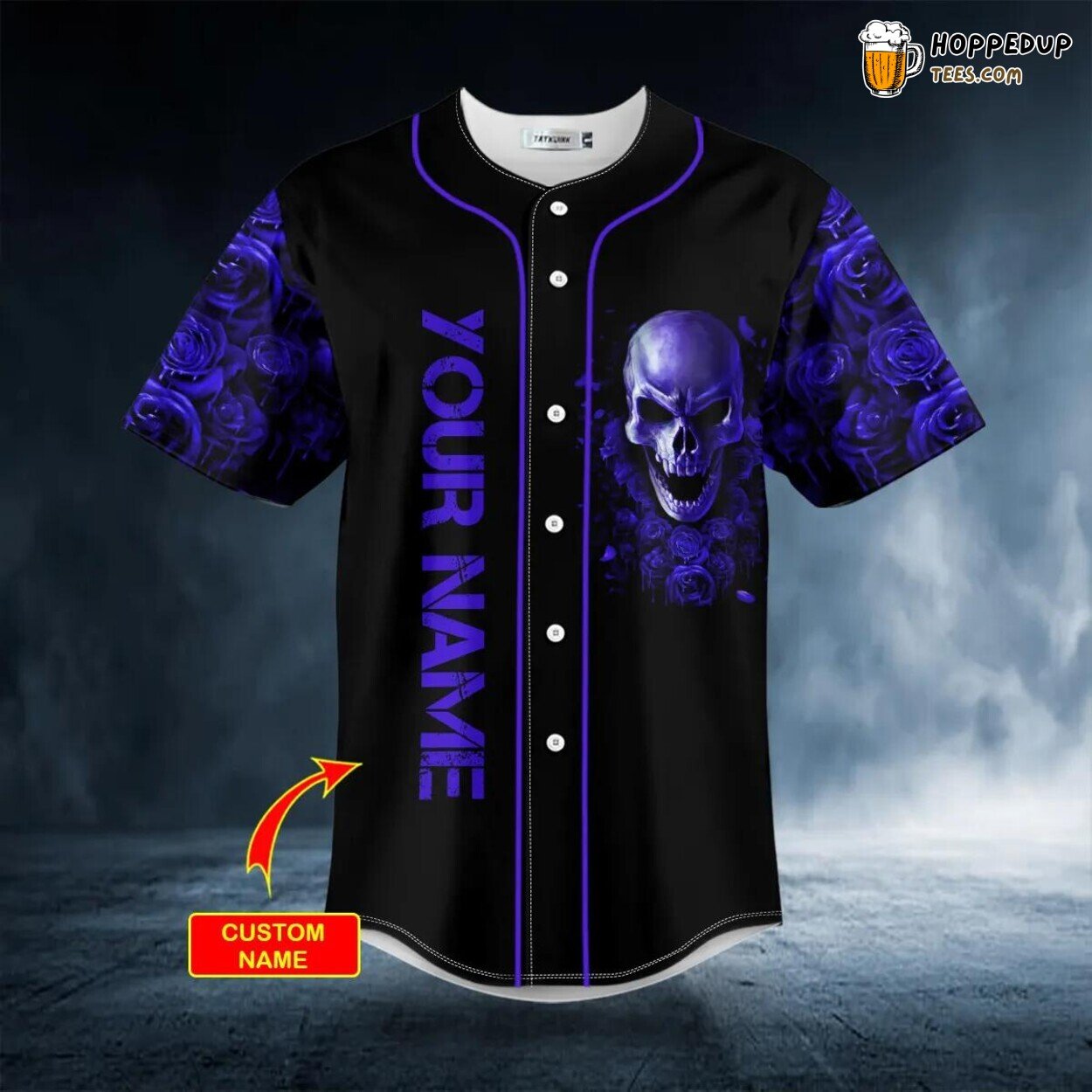 Violet Angry Roses Sugar Skull Baseball Jersey Viking 3D Print Unique Tee