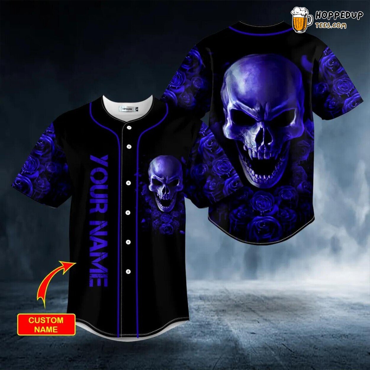 Violet Roses Angry Sugar Unique Skull Baseball Jersey Design Edition