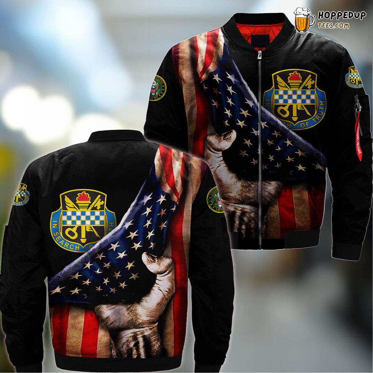 Virginia Army Guard Highlighting 372nd Intelligence Battalion Bomber Jacket