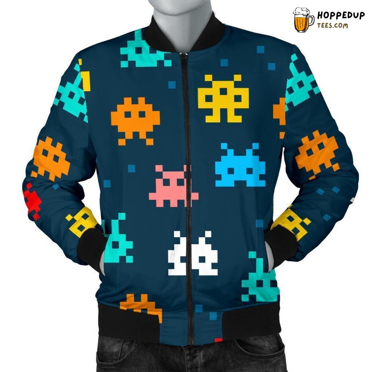 Virus Bacteria Microscopic View Men’s Bomber Jacket Unique Pattern Design