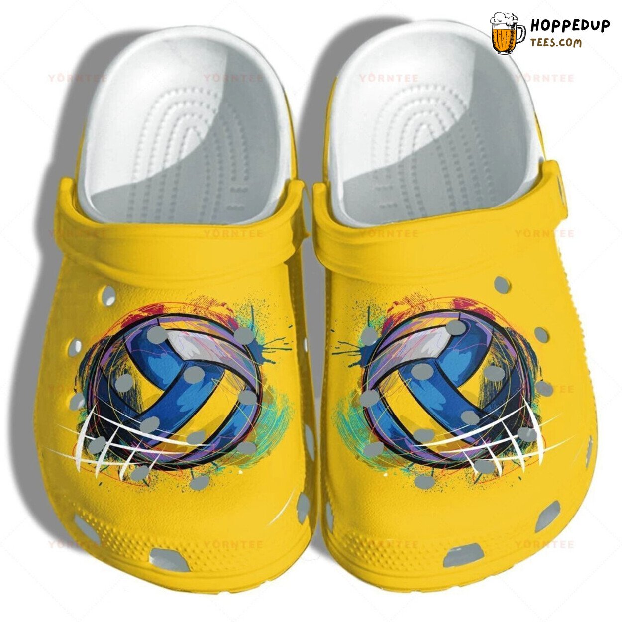 Volleyball Ball Theme Comfortable Clog Shoes Comfy Footwear for Sports Fans