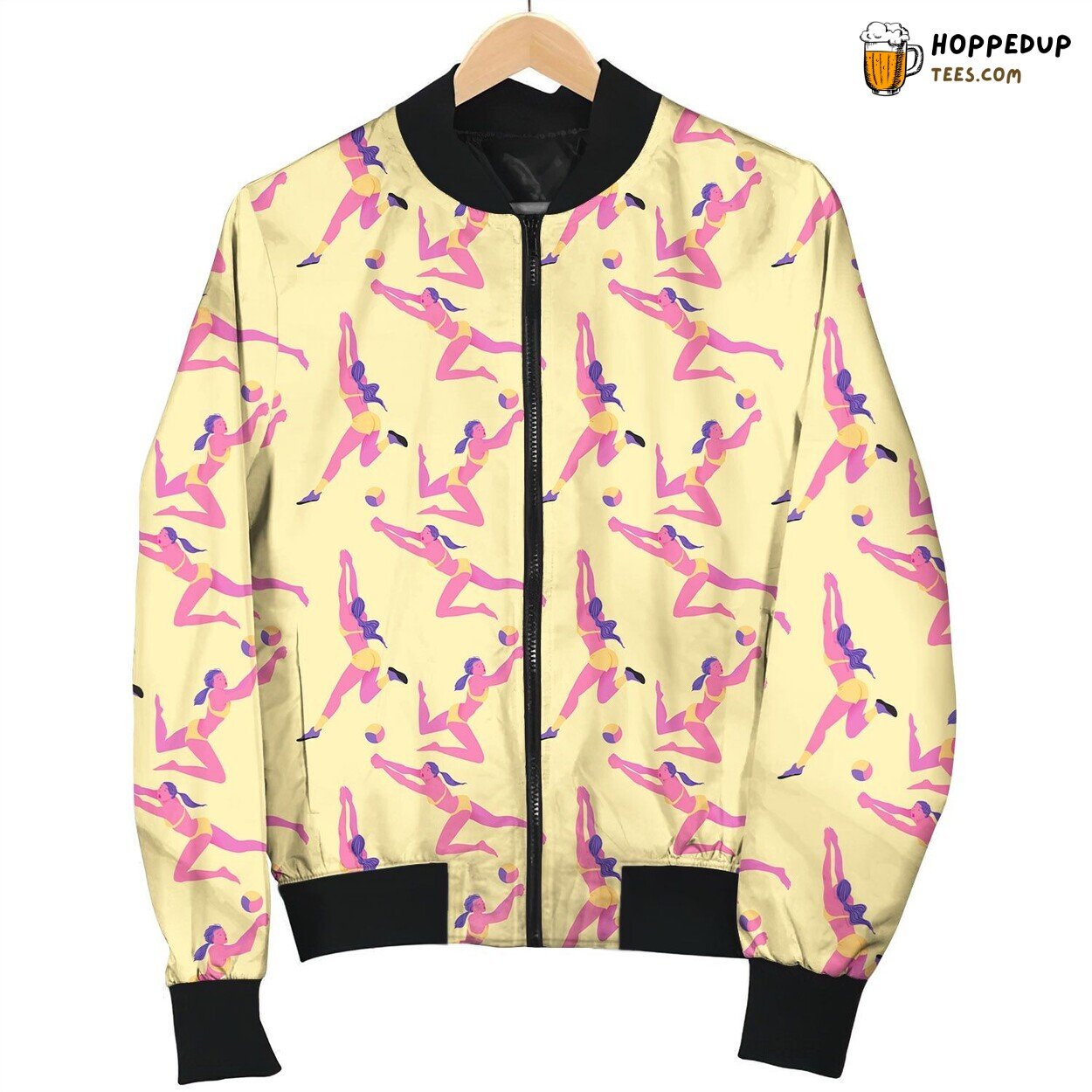 Volleyball Girl Sports Passion Winter Bomber Jacket Game Love Theme