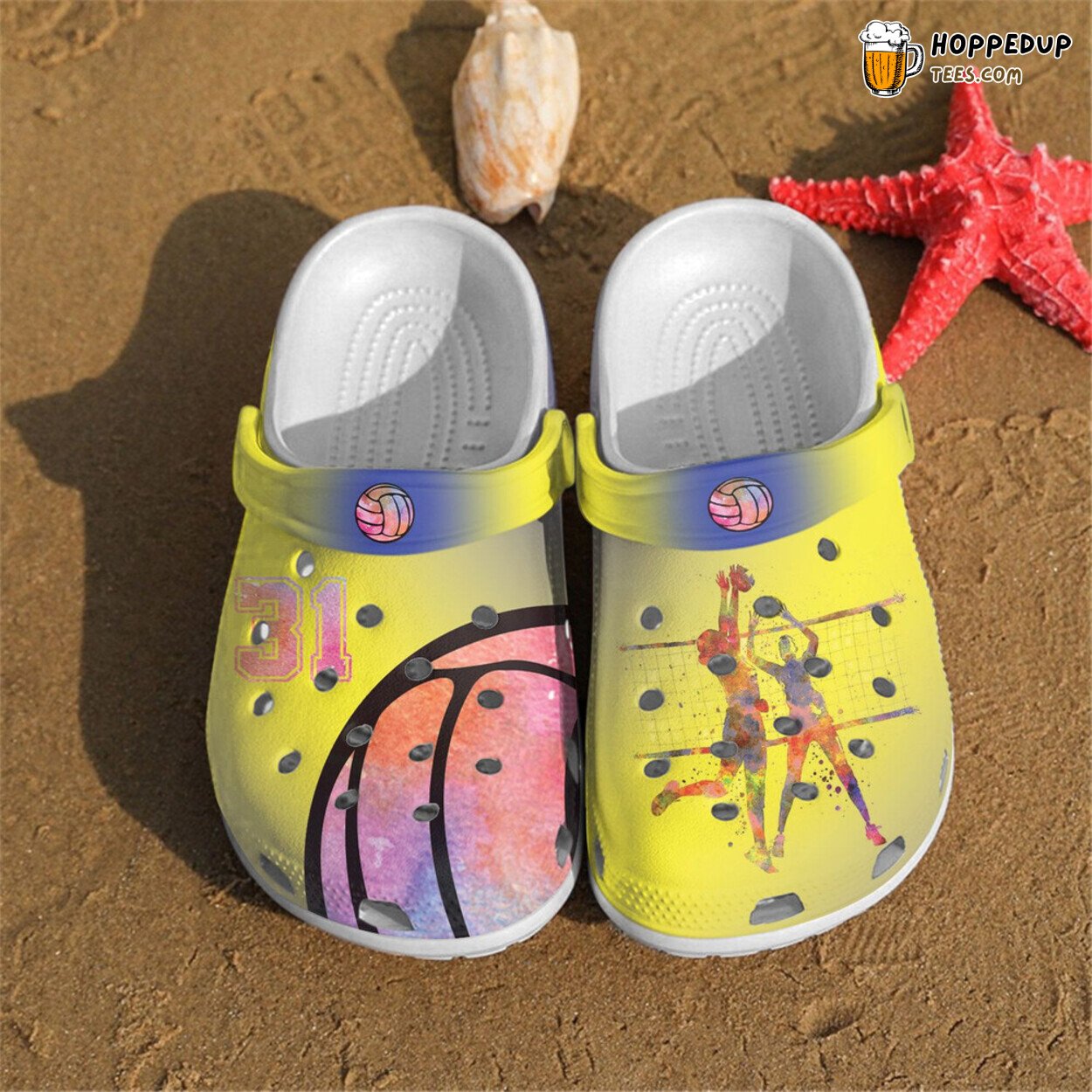Volleyball Inspired Rubber Clog Shoes Comfy Footwear for Sports Lovers