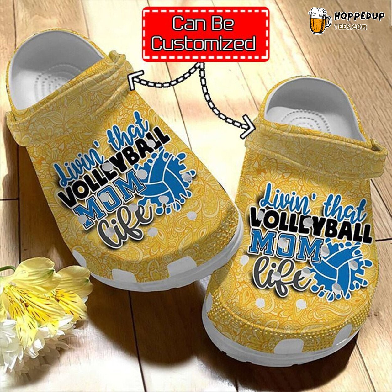 Volleyball Mom Gold Indian Doodle Ornament Comfortable Clogs Shoes