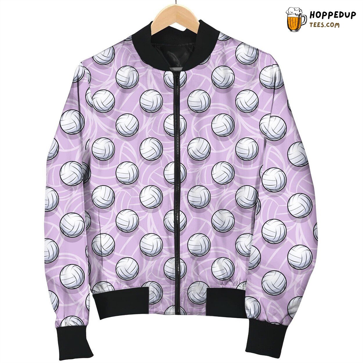 Volleyball On Purple Bomber Jacket
