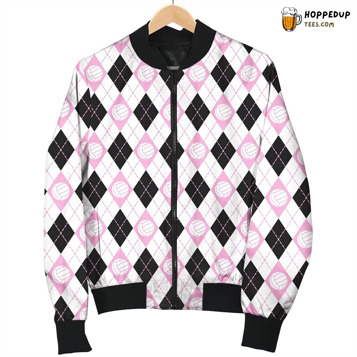 Volleyball Pink Pattern Bomber Jacket