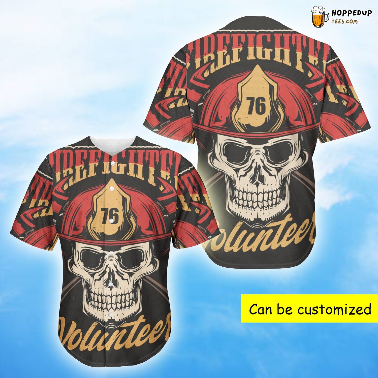 Volunteer Firefighter Baseball Tee Jersey Shirts 3D