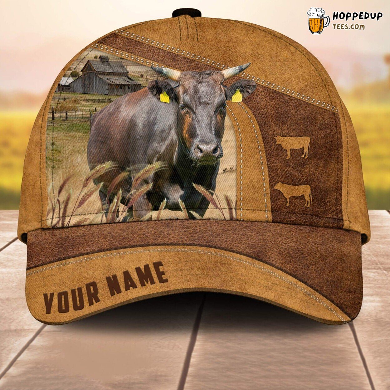 Wagyu Cale Custom Baseball Cap 3D Print Farm Lovers Leather Animal Design