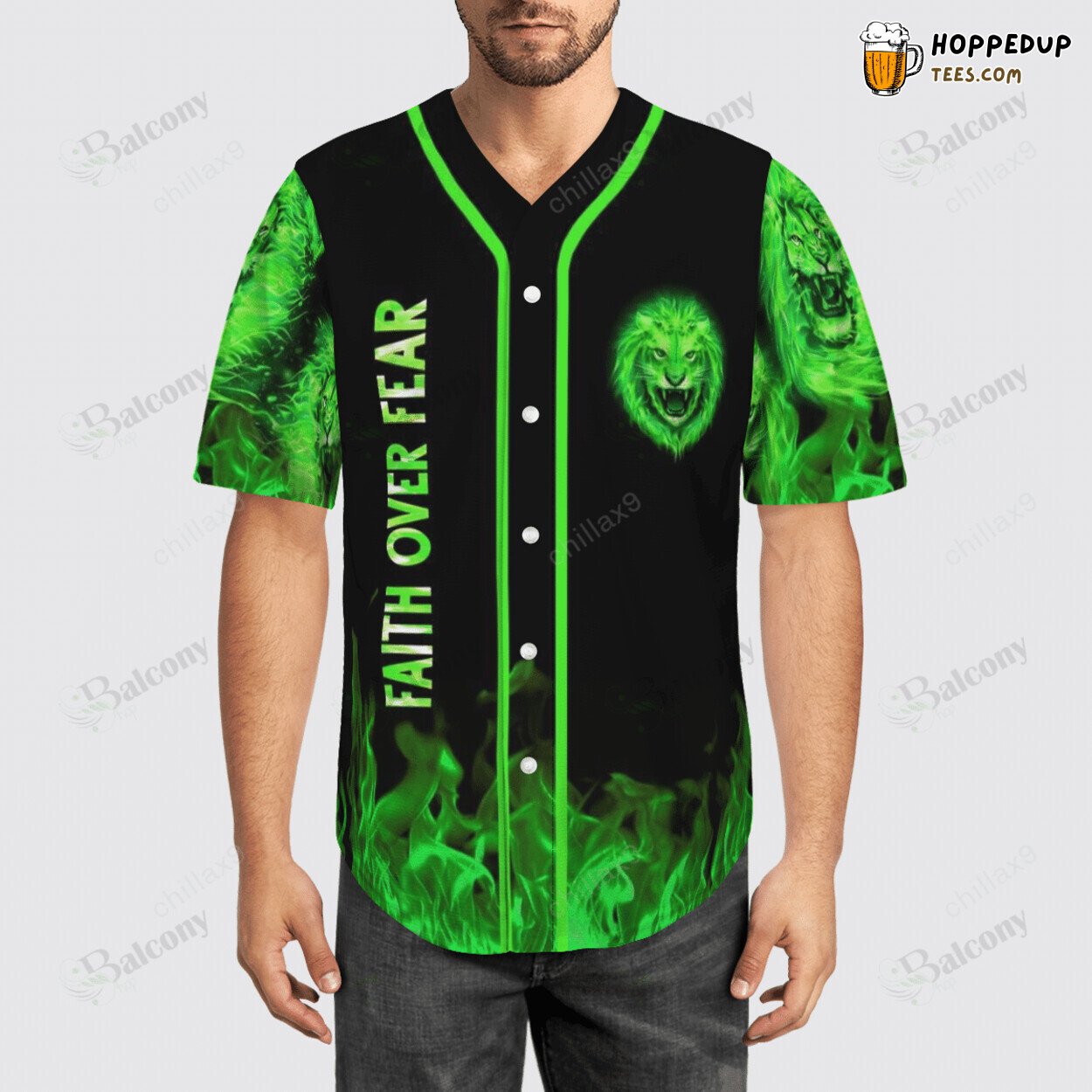 Walk in Faith Not Fear Christian Jesus Motif Baseball Jersey Spiritual Armour