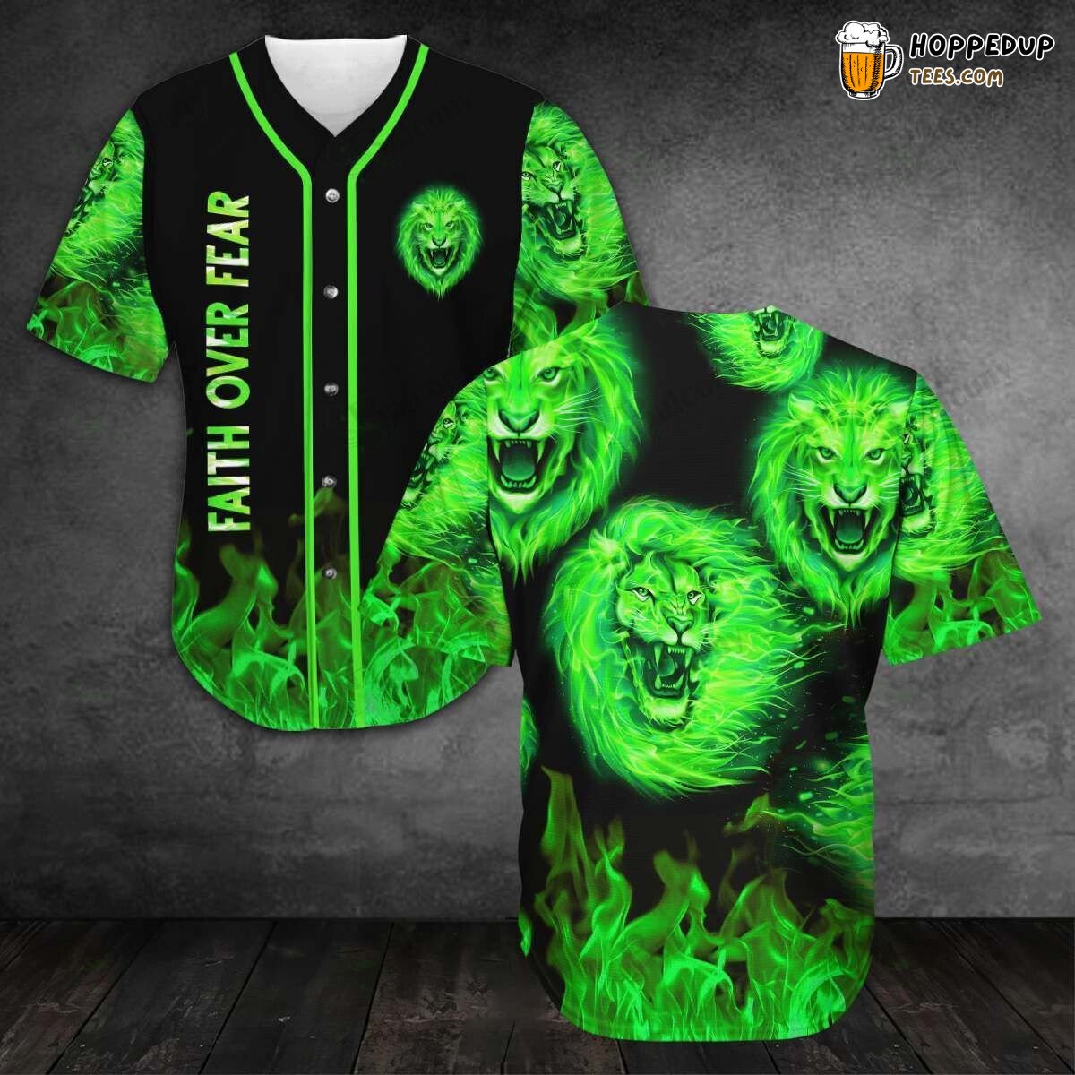 Walk in Faith Not Fear Christian Jesus Motif Baseball Jersey Spiritual Armour