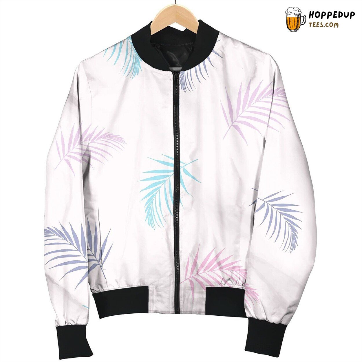 Wallpaper Tropical Candy Color Palm Leaves Bomber Jacket
