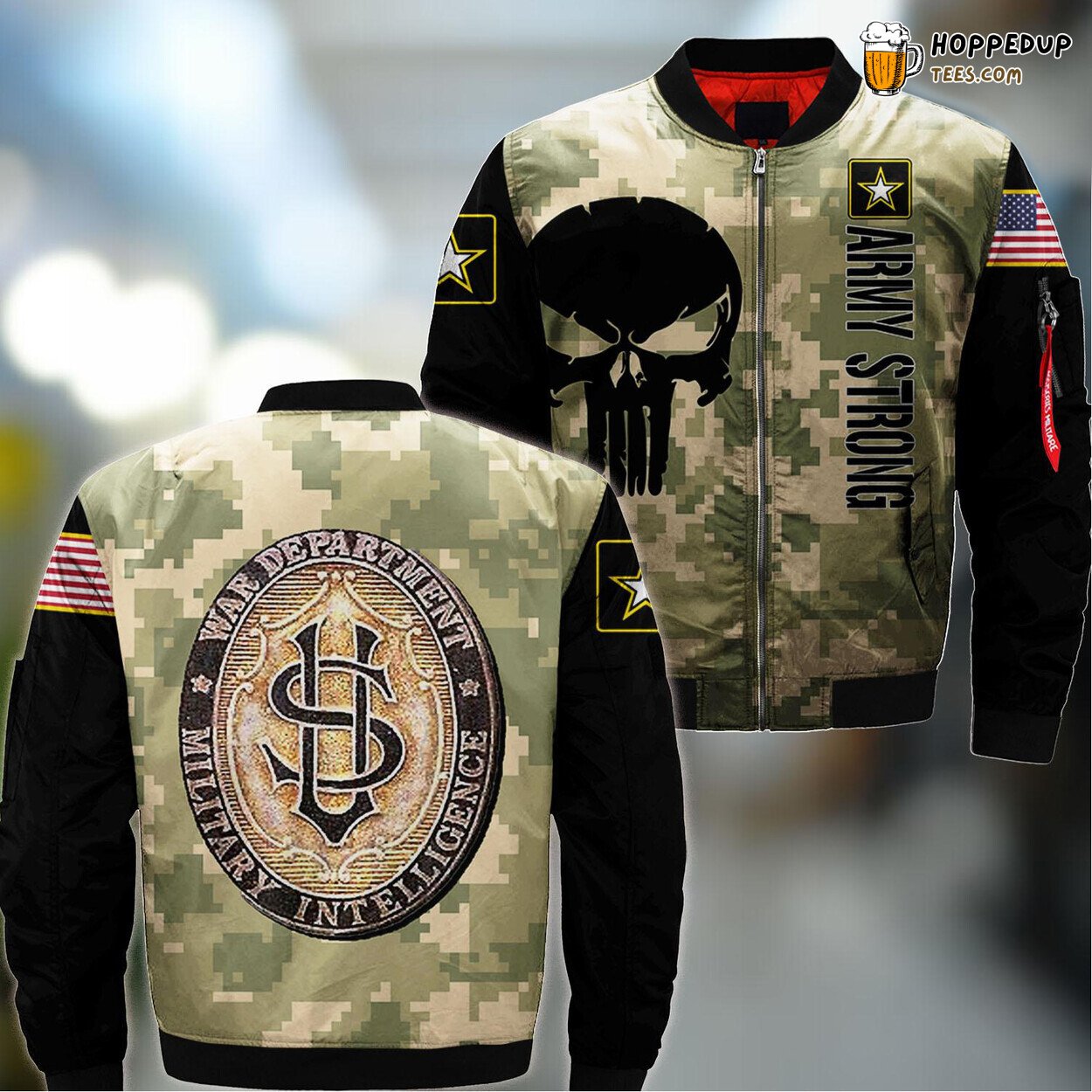 War Department Military Vintage US Army Car Bomber Jacket