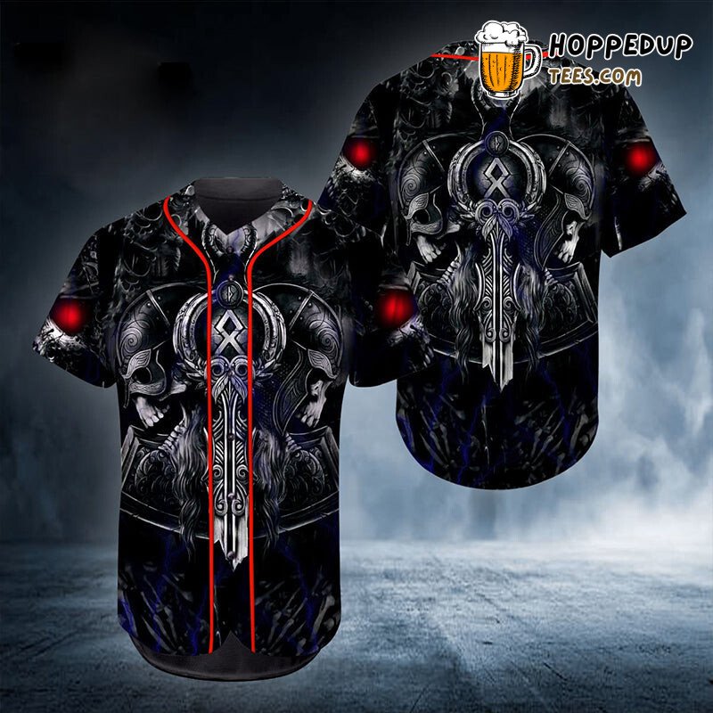 Warrior Spirit Ghost Viking 3D Printed Baseball Jersey Valhalla