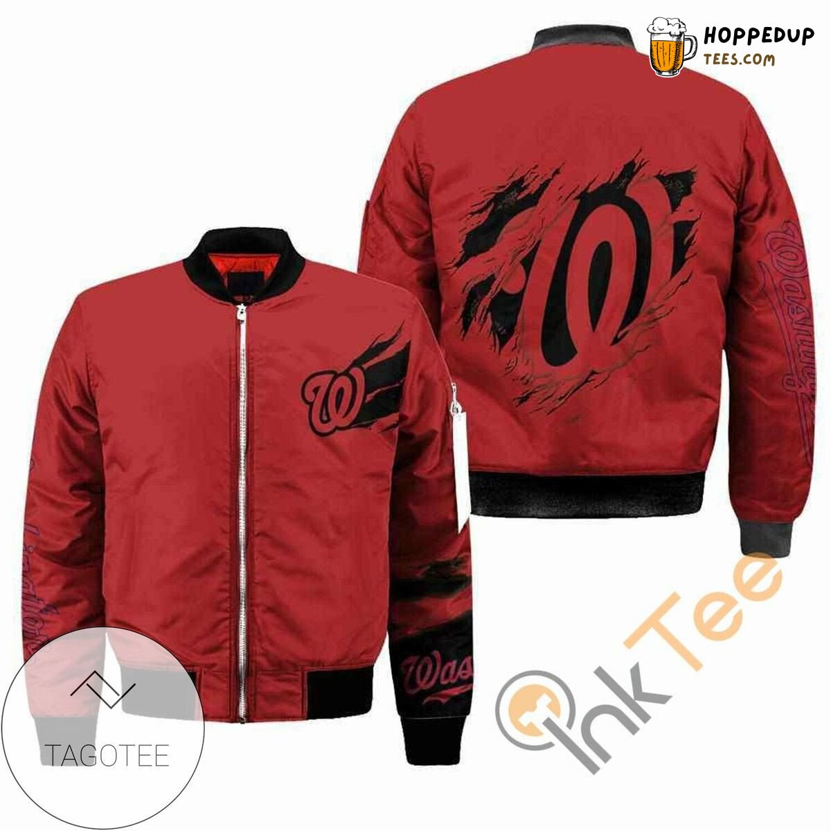 Washington Nationals MLB Bold Red Team Bomber Jacket Authentic