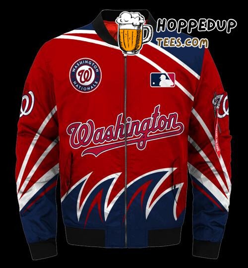Washington Nationals Patriotic Red Blue MLB Bomber Jacket Line