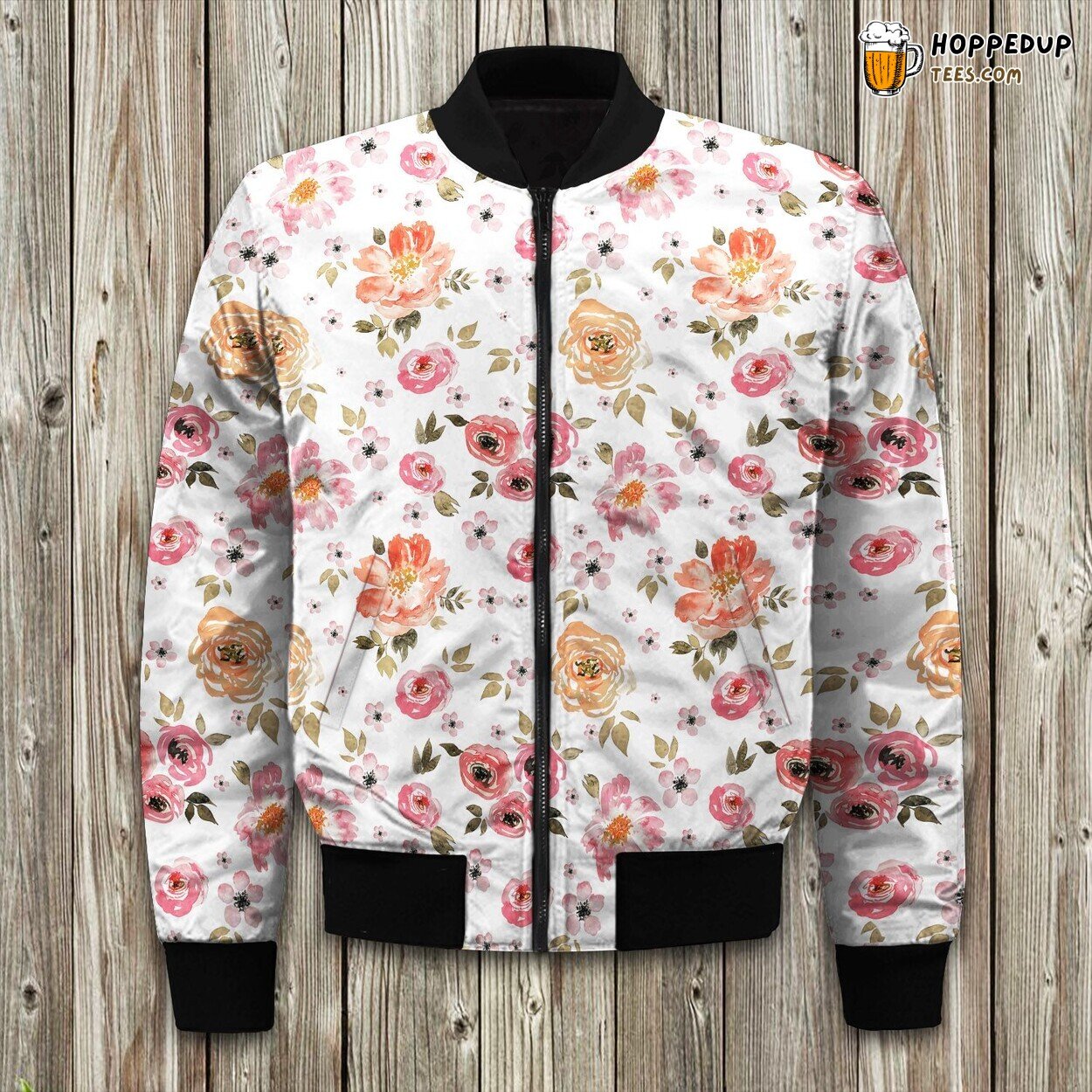 Watercolor Floral Girl Bomber Jacket