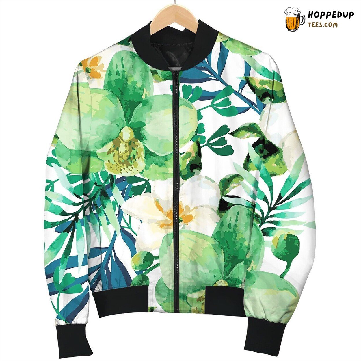 Watercolor Floral Seamless Pattern Bomber Jacket