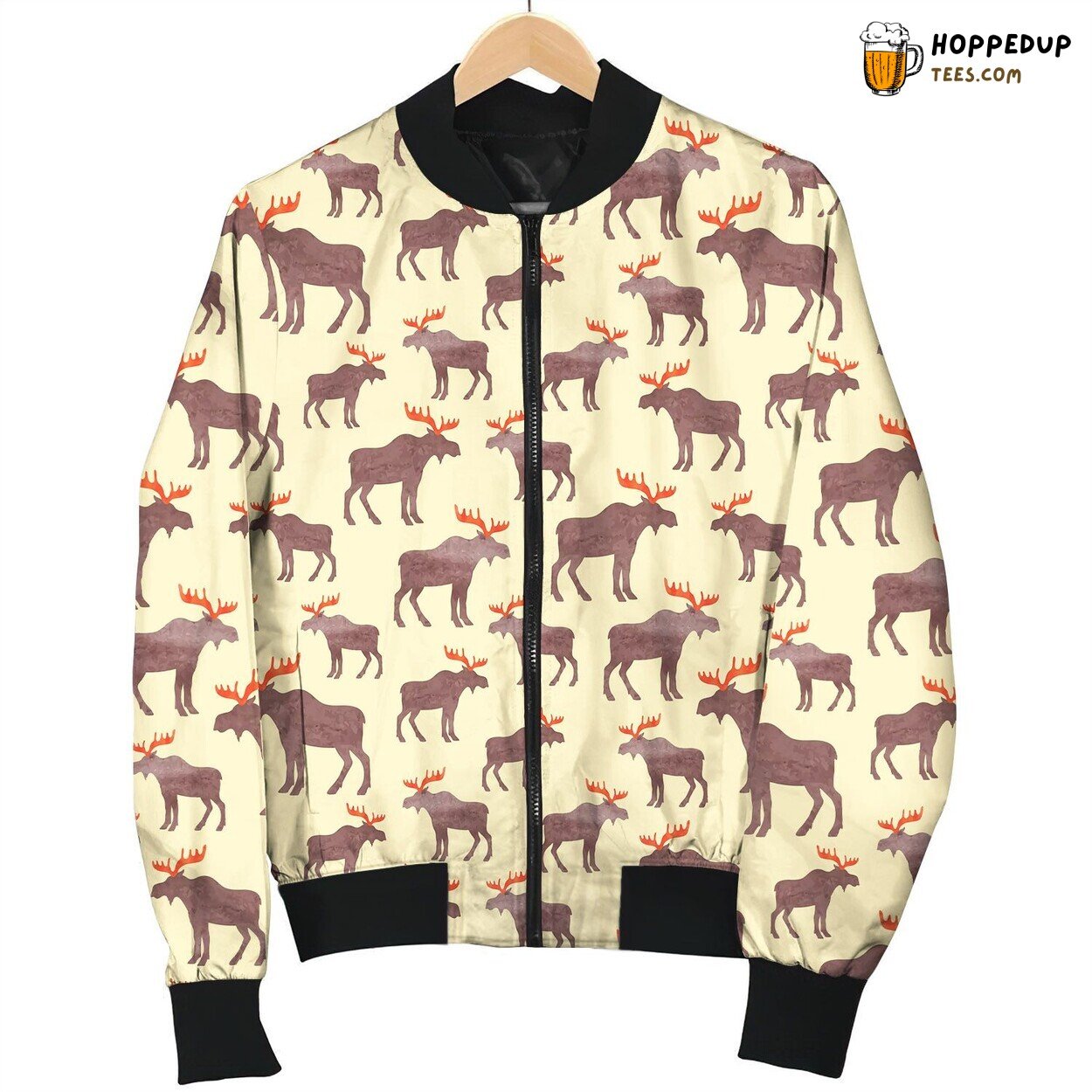 Watercolor Moose Bomber Jacket