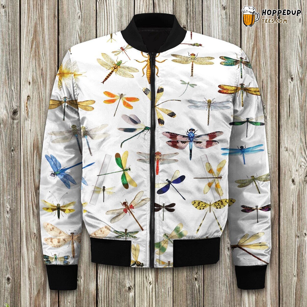 Watercolor Pastel Dragonfly Bomber Jacket