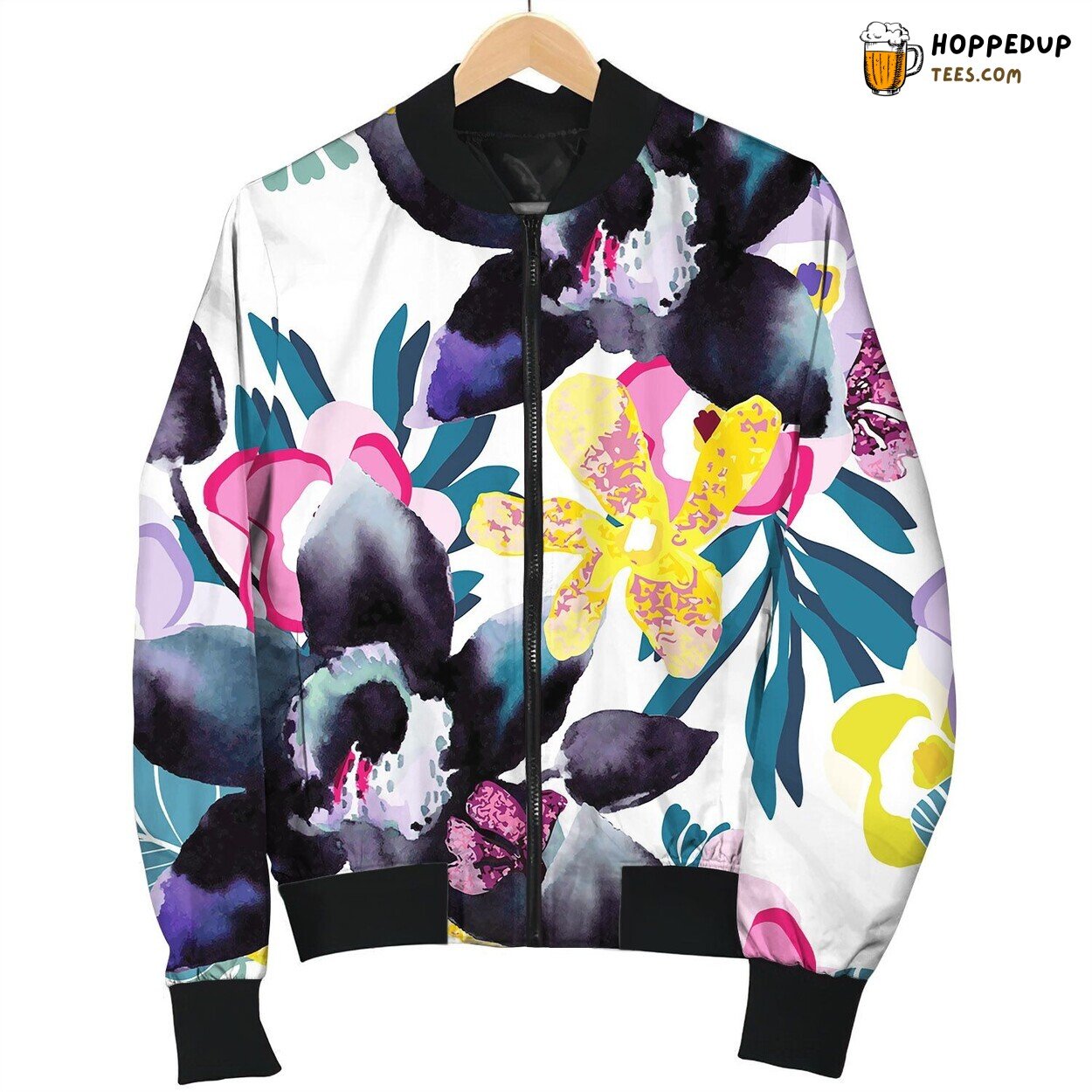 Watercolor Seamless Pattern Love Bomber Jacket