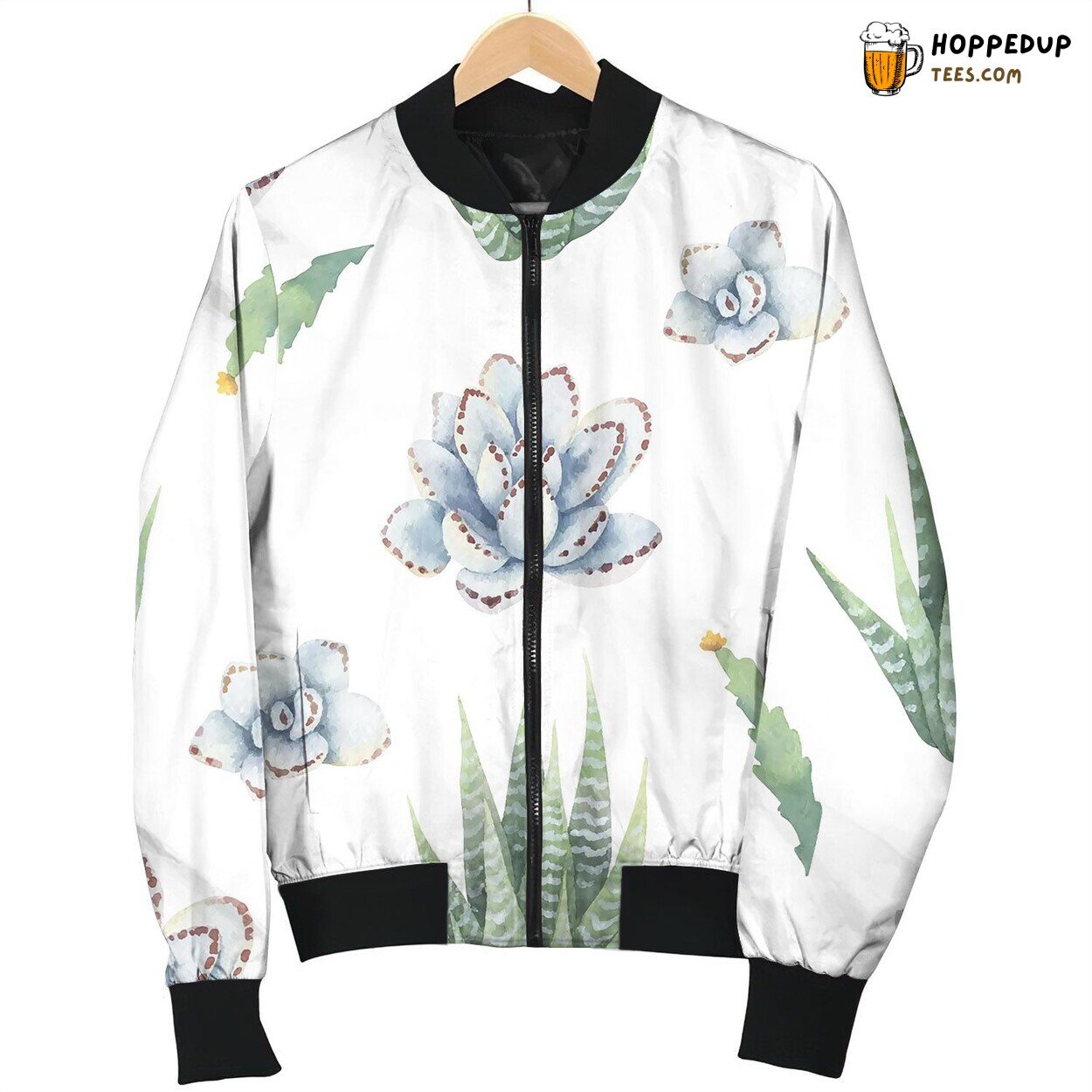 Watercolor Seamless Pattern Of Cacti Bomber Jacket