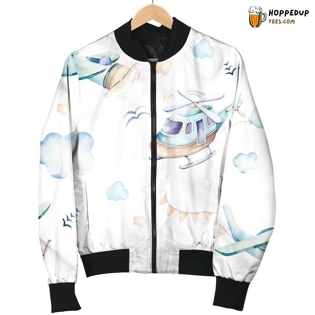 Watercolor Set Background Illustration Cute Fancy Bomber Jacket