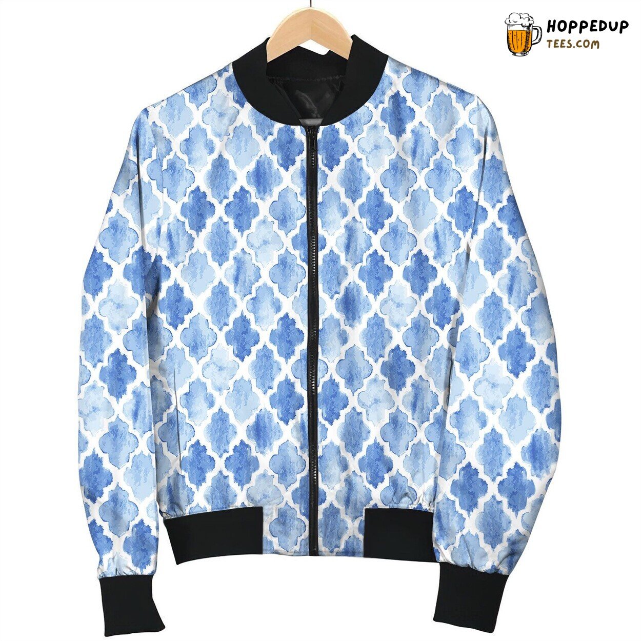 Watercolor Silver Bungalow Bomber Jacket