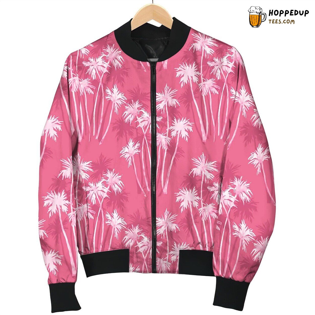 Watercolor Tropical Pattern Bomber Jacket