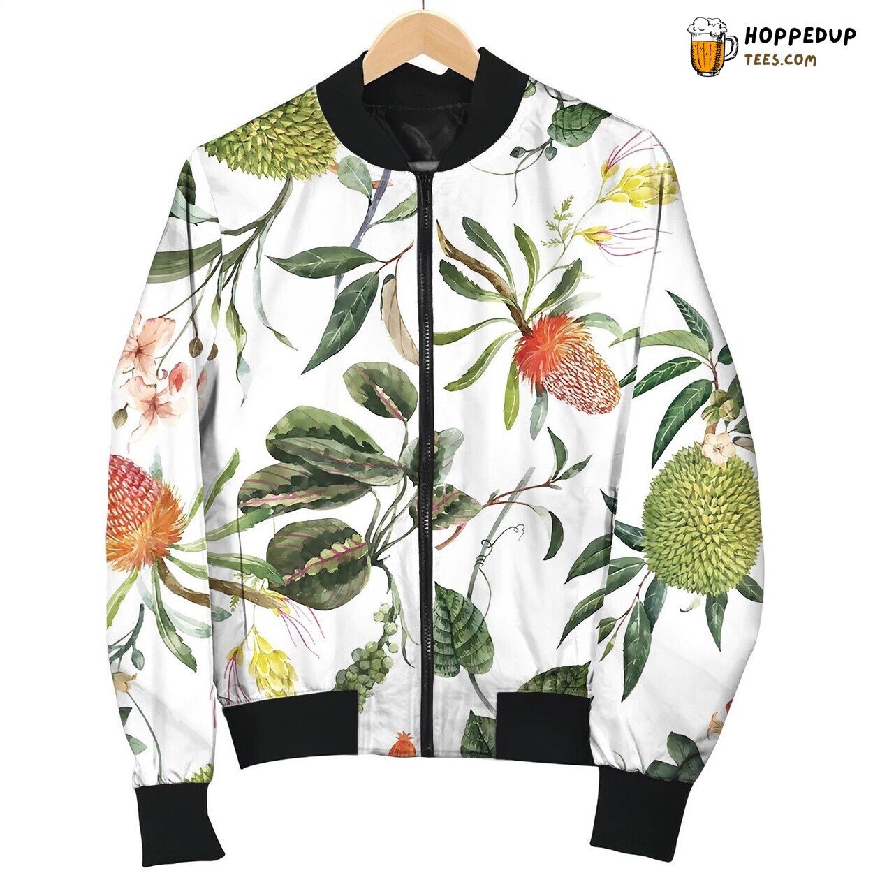 Watercolor Tropical Seamless Pattern Bomber Jacket