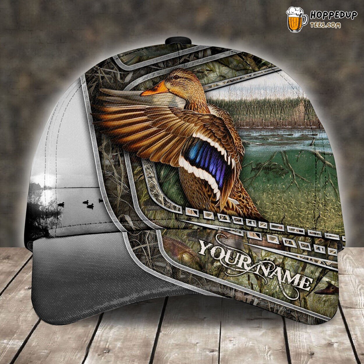 Waterfowl Hunting Camo Personalized Unique Cap Design