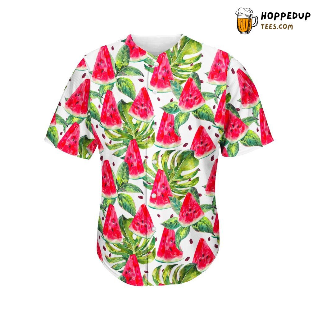 Watermelon Tropical Pattern Baseball Tee Jersey Shirts 3D