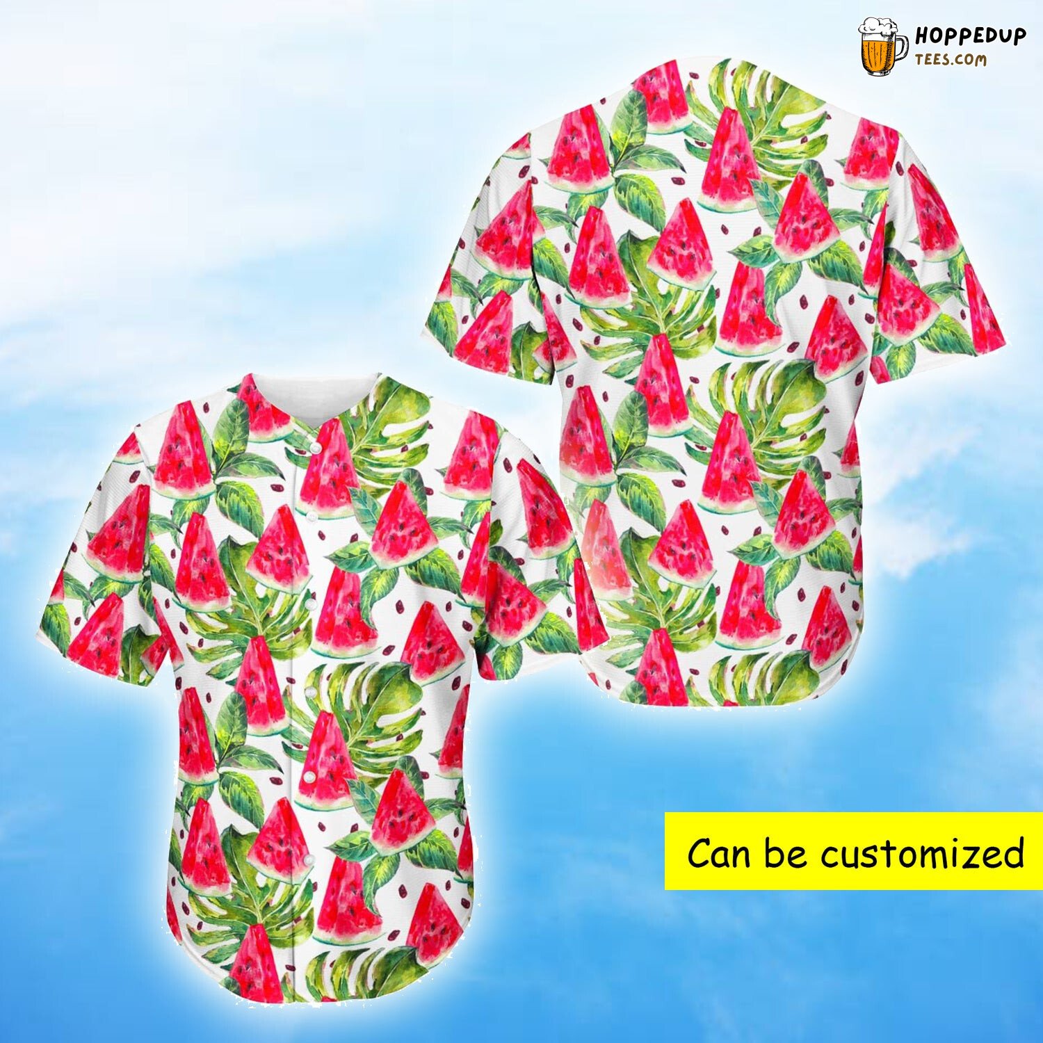 Watermelon Tropical Pattern Baseball Tee Jersey Shirts 3D