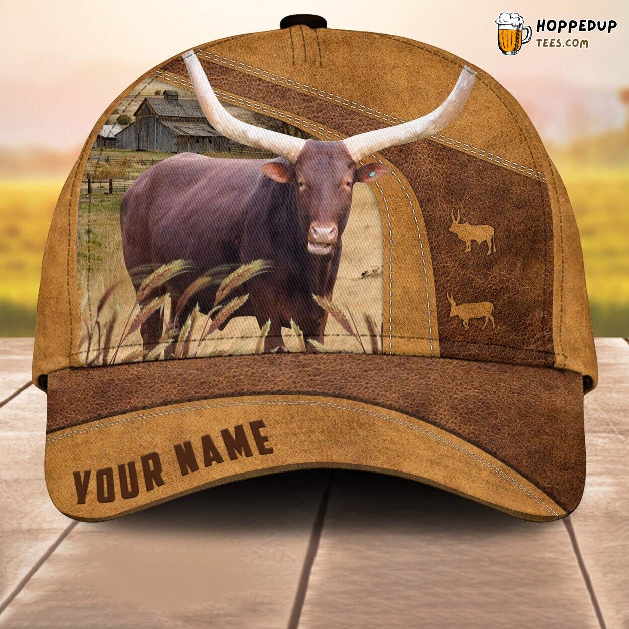 Watusi Cale Custom 3D Baseball Cap Farm Lovers Leather Animal Unique