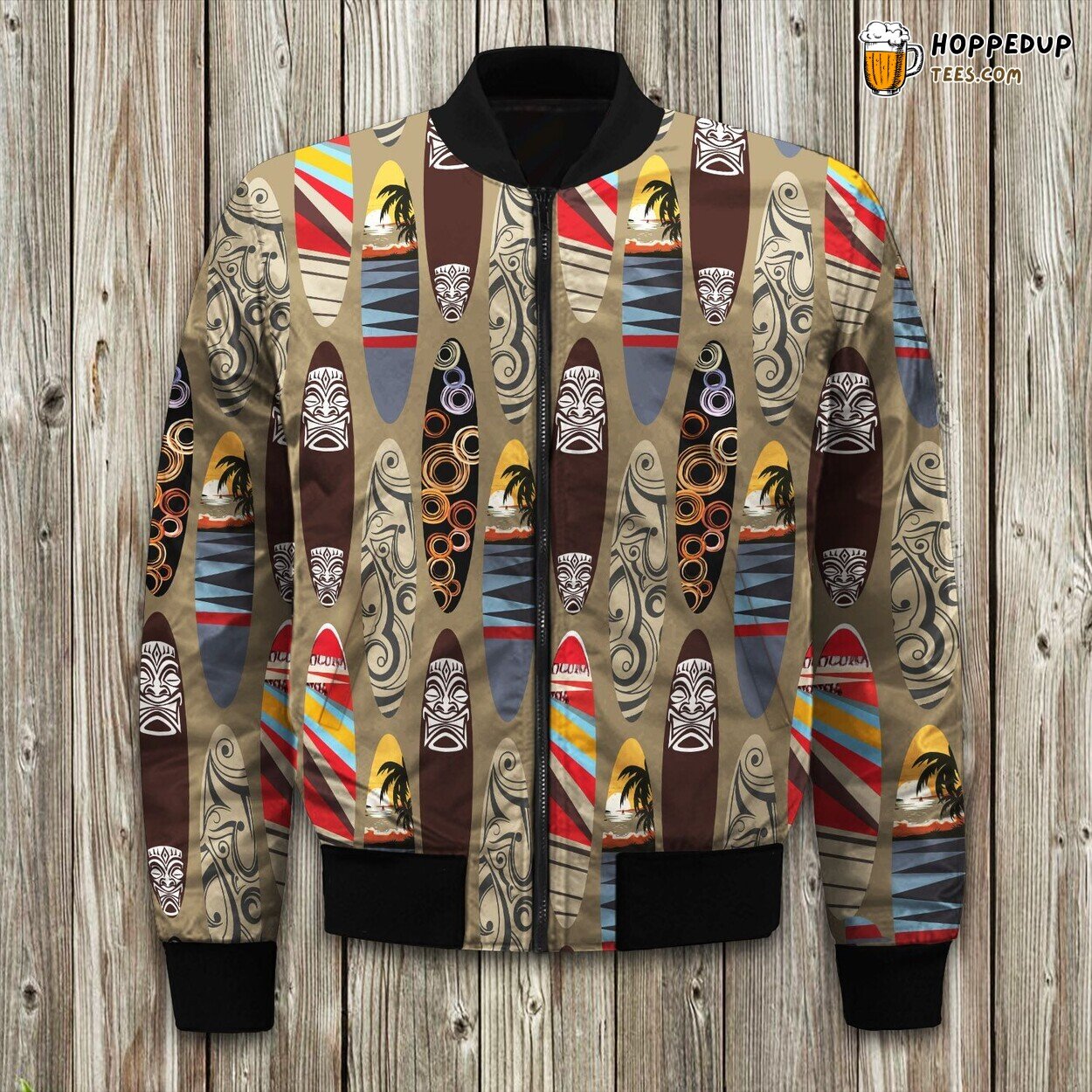 Wave Catcher Surfing Passion Winter Bomber Jacket Sea Spirit