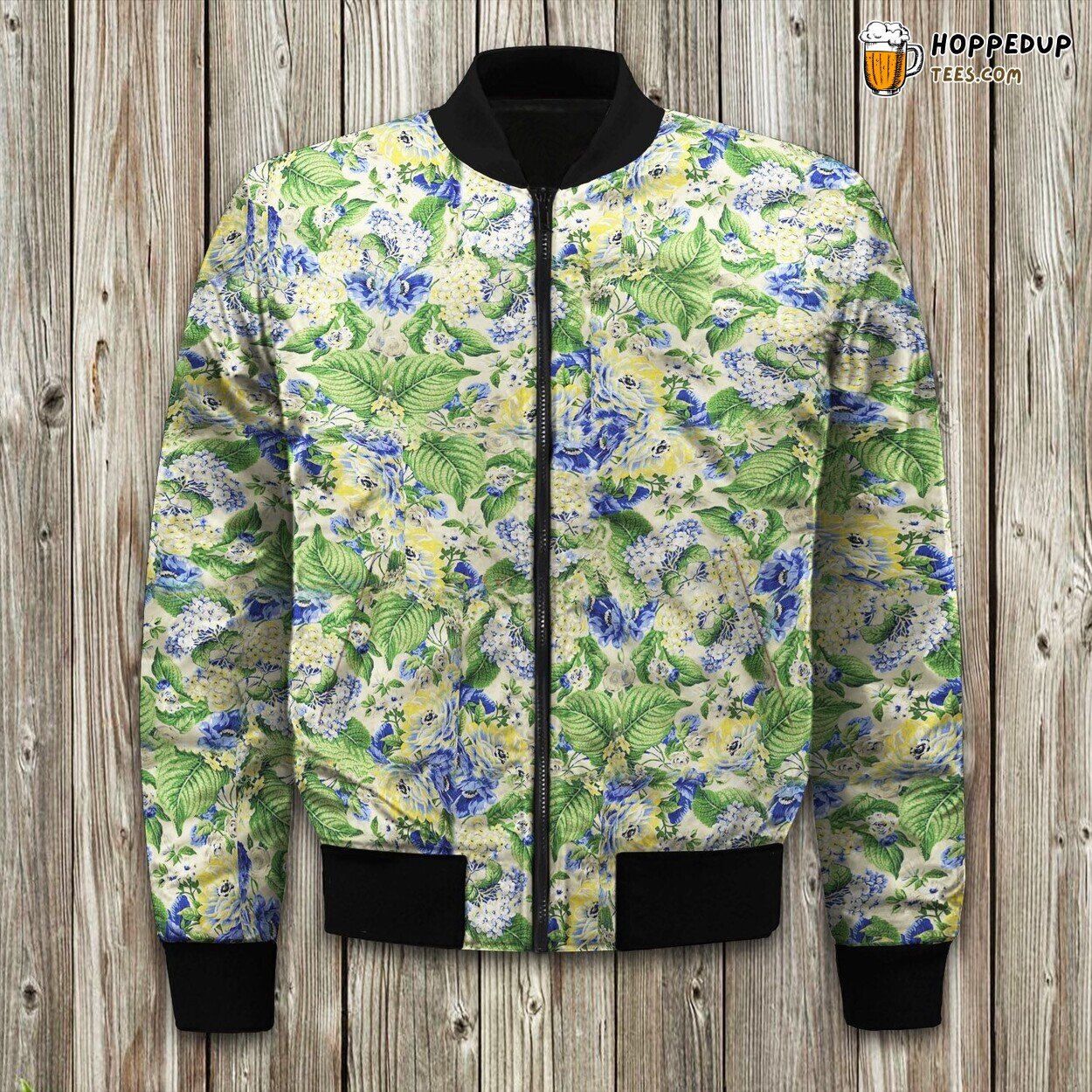 Waverly Floral Flourish Design Winter Bomber Jacket Luxurious Warm
