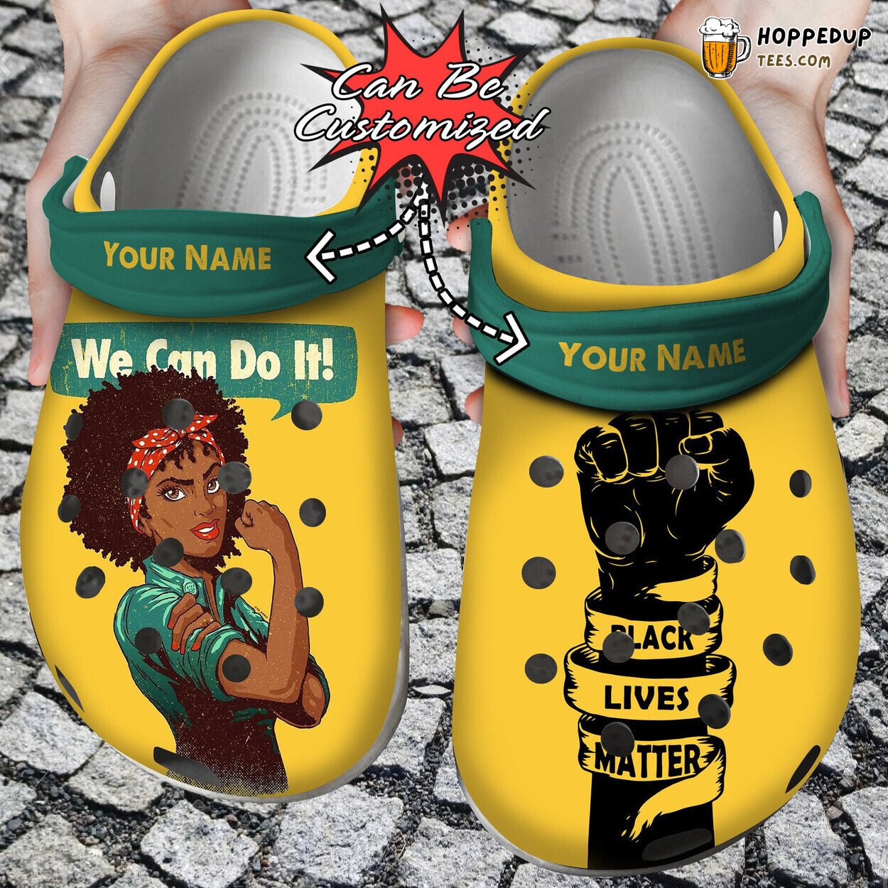 We Can Do It Black Women Personalized BLM Comfortable Clogs Shoes