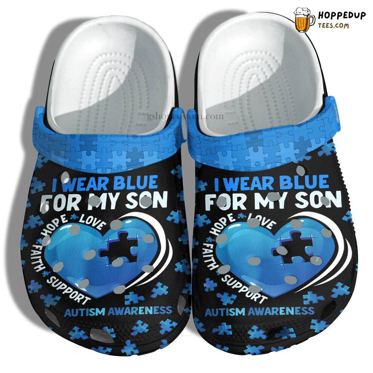 Wear Blue For My Son Autism Awareness Shoes Love Hope Faith Support