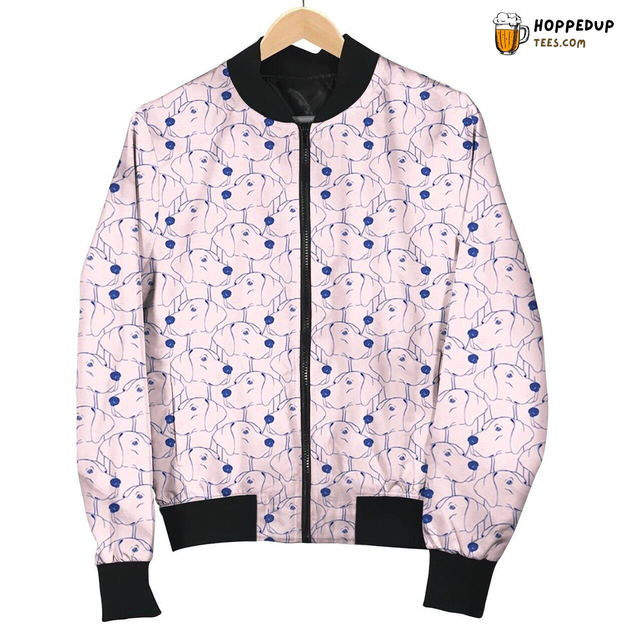 Weimaraner Portrait Pattern Bomber Jacket