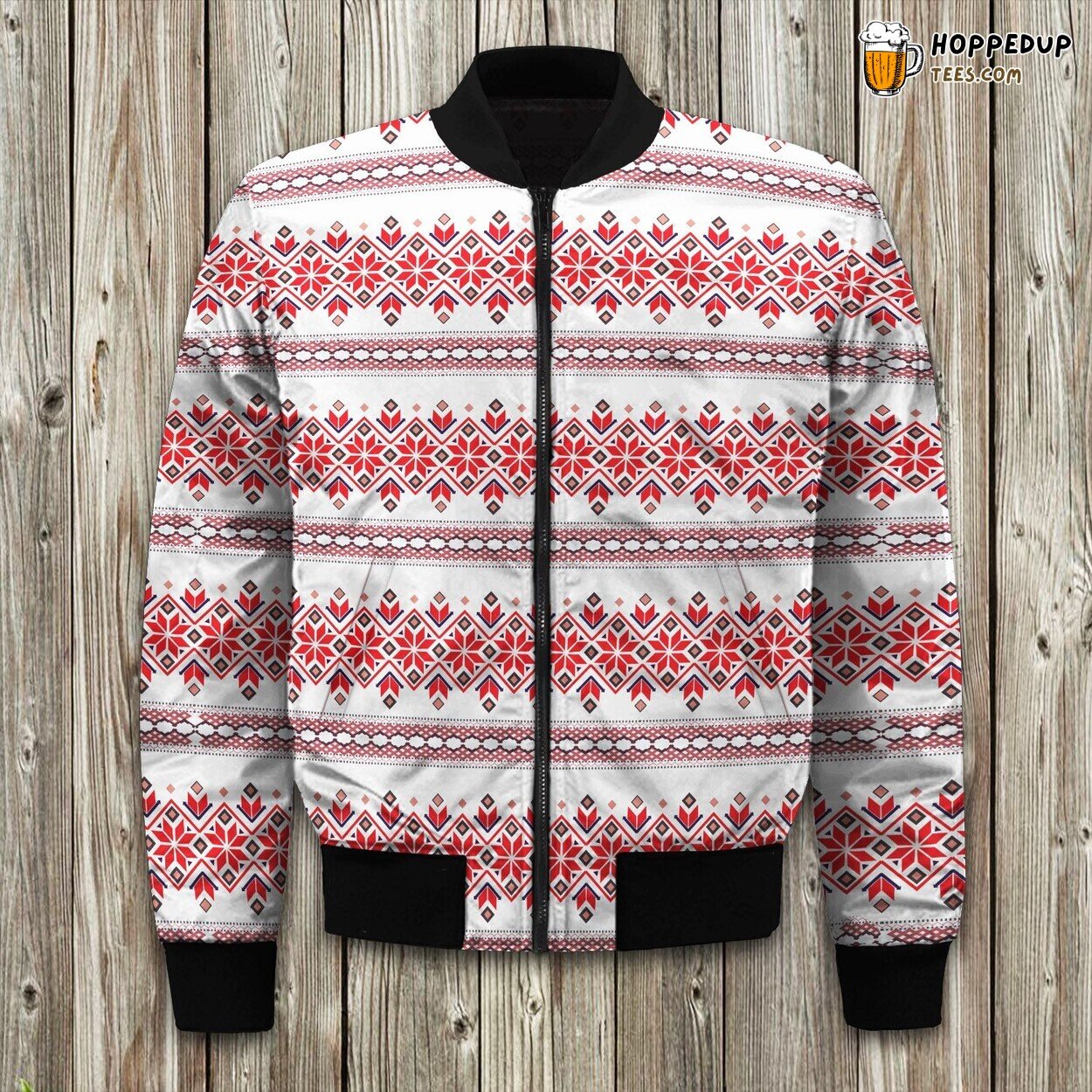 Wellspring Star Alatyr Ethno Ukrainian Traditional Pattern Slavic Symbol Large Scale Bomber Jacket